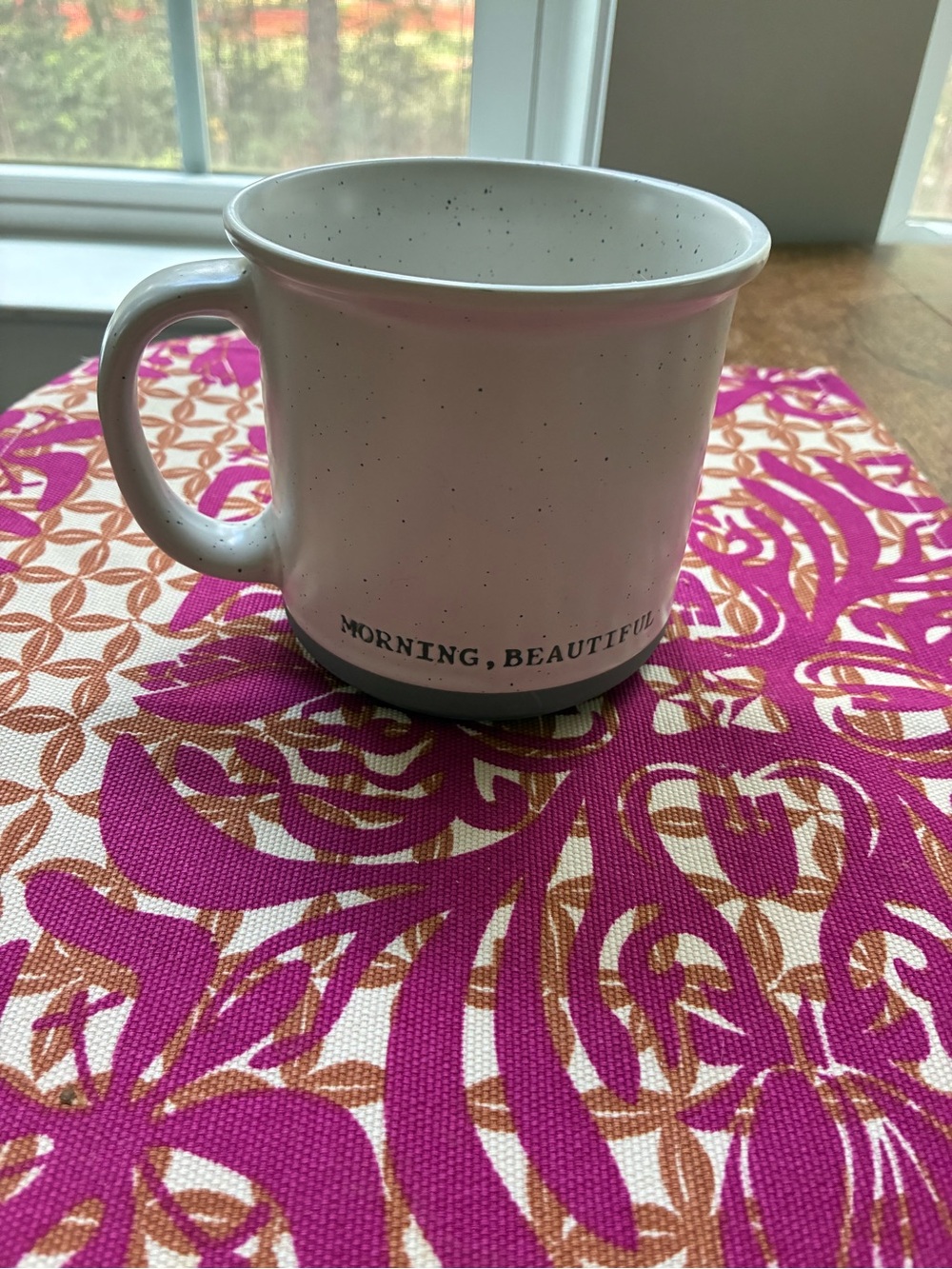 Hearth & Hand Morning, Beautiful Ceramic Mug - White with Green Base